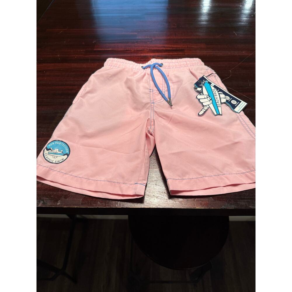 Beach Bros Boys Size 10 Pink Quick Dry Swim Trunks - New With Tags